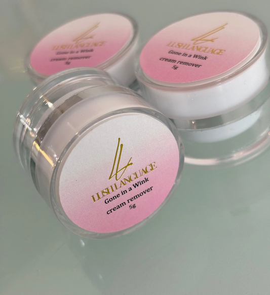 Three containers of Lushance cream remover on a light gray background